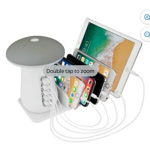 5-Port USB Charging Station with LED Lamp